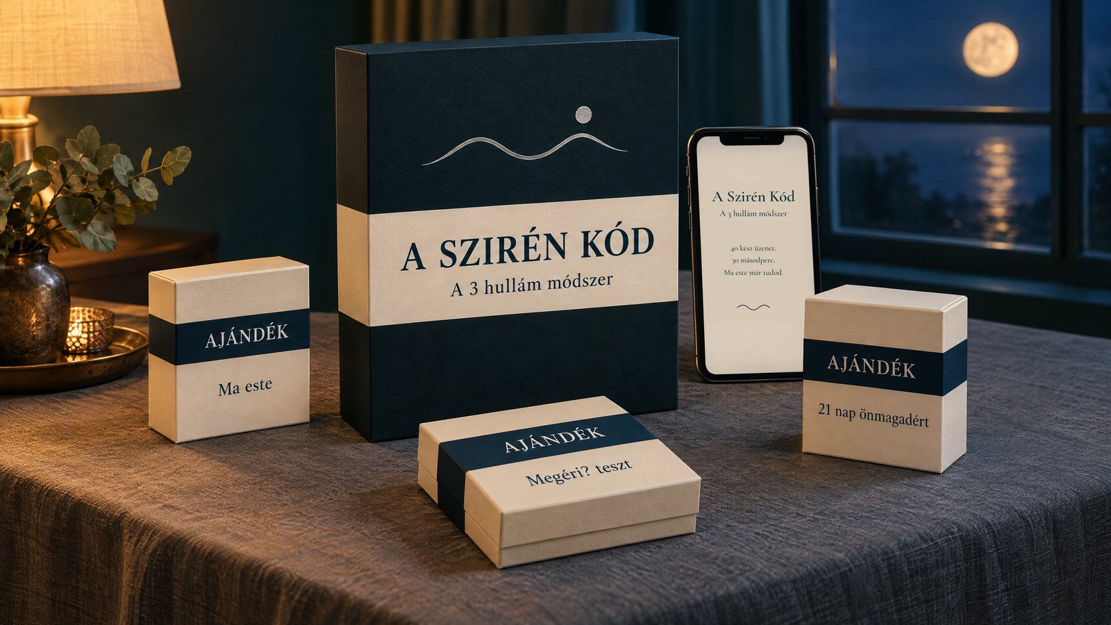 A Szirén Kód: a könyv, a 40 üzenetkártya és a 30 napos kitölthető napló