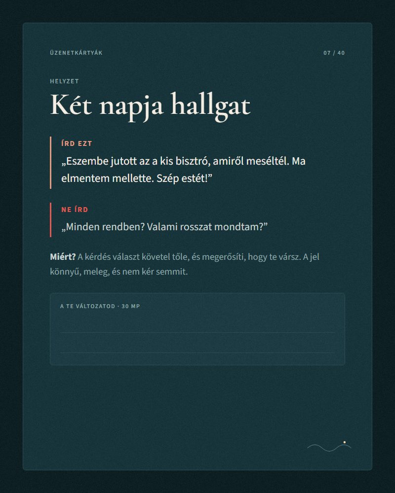 Egy üzenetkártya: mit írj, mit ne írj